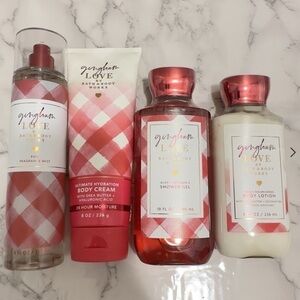 🆕BATH & BODY WORKS ❤️Red Gingham LOVE Bundle Body Cream Mist Gel Set❤️Retired